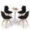 Gymax 5 PCS Dining Set Modern Round Dining Table 4 Chairs for Small Space Kitchen